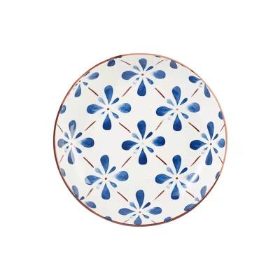 China Disposable Plates Serving Charger Porcelain Patterned 8 Inch Dinner Plate for sale