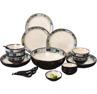 China Customized Ceramic Color Box Arcopal Dinner Set Space Porcelain Space Modern Packing Logo Technique Viable Western Vacation for sale