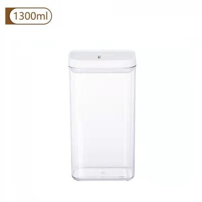 China Sustainable 1300ML Vacuum Pantry Organizer Customized Food Storage Set Classic Airtight Food Storage Box OEM Plastic Cereal Dispenser for sale