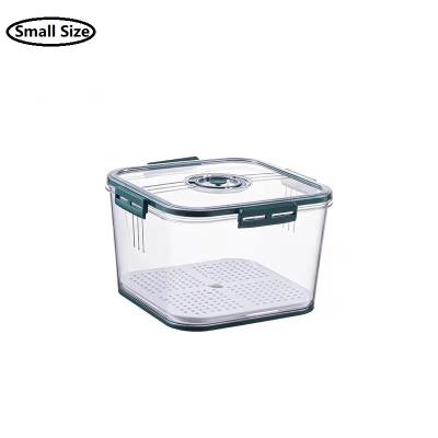 China Viable Airtight Fridge Storage Box Food Grade Transparent Food Grade Containers OEM Customized Square Fridge Plastic Crisper for sale