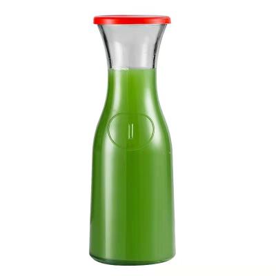 China Wholesale Lemon Milk 1000ML Viable Container Juice Dispenser Leak-Proof Thickened Beverage Glass Water Bottles With Custom Logo for sale