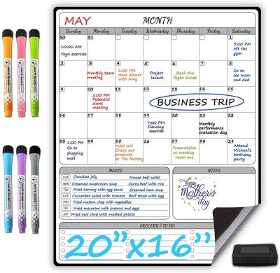 China 16x20 Shape in Calendar Large Custom Magnetic Dry Erase Monthly Calendar for Fridge Monthly Calendar for sale