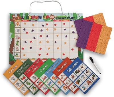 China Train Custom Magnetic Reward Chart Chore Chart Good Behavior Chart with Rope for sale