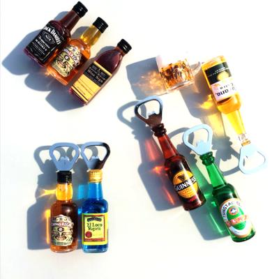 China Shape Beer Bottle Opener High Quality Resin 3d Fridge Magnet for sale