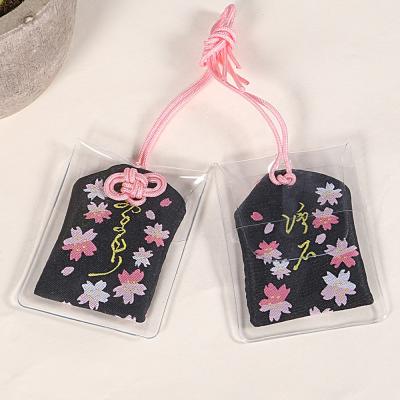 China Japanese Japan Black Omamori Charm Amulet Blessing Bag For Good Health for sale