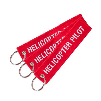 China Key Chain Wholesale Fashion Key Indicator Chaveiro Keychains Embroidery Helicopter Pilot Key Chain Supplier in China for sale