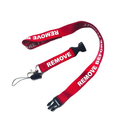 China Lanyard for Promotional EMBROIDERY Key Customized Key Chains, Embroidery Key Chains, Remove Before Flight for sale