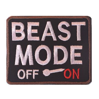 China Custom 3D Beast Mode On Patch Emblem Tactical Badges Appliques Decorative Embroidered Patches For Backpack Bag for sale