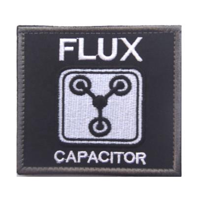 China 3D CAPACITOR BACK TO THE FUTURE FLUX Embroidery Tactical Military Patches Badges For Clothing HOOK/LOOP for sale