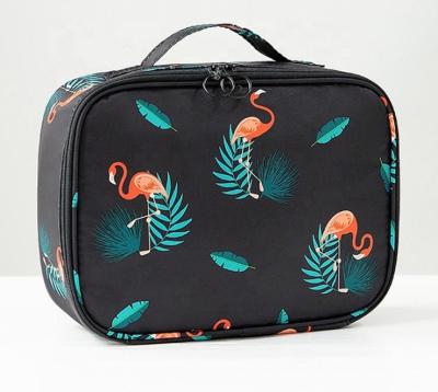 China Fashion Flamingo Travel Case Toiletry Bag Makeup Brush Organizer Kit Cosmetic Bag For Women for sale