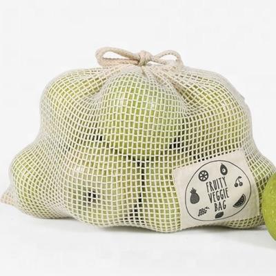 China Small Eco - Friendly Drawstring Produce Bags , Organic Natural Cotton Mesh Produce Bags For Groceries And Storage for sale