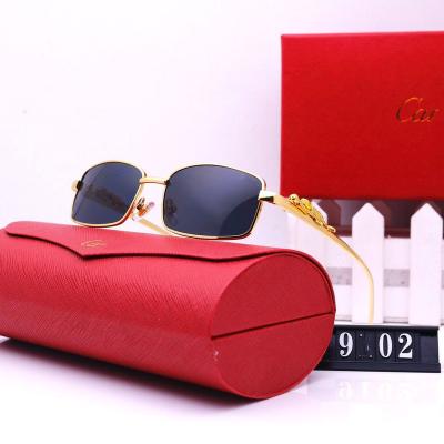 China 2022 Designer Fashion Sunglasses Sunglass Famous Brand With Box New Top Quality Small PantherMetal Glasses Luxury Men Women Frame Sunglasses for sale