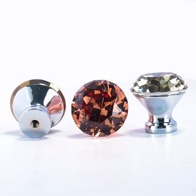 China Diamond Shape Furniture Modern Trim Kitchen Accessories Crystal Cabinet Knobs for sale