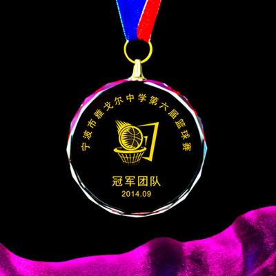 China Glass Europe Crystal Medal With Engrave For Children's Company Reward Gifts for sale