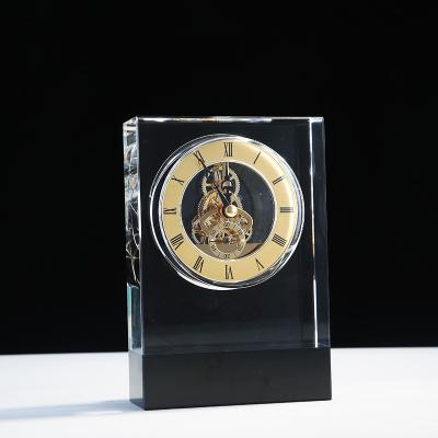 China Europe Home Decor Crystal Glass Clock With Removable Mechanical Clock Ornaments for sale