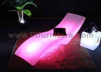 China Patio Beach Chaise Lounges , Plastic Illuminated Led Furniture 110V~240V for sale