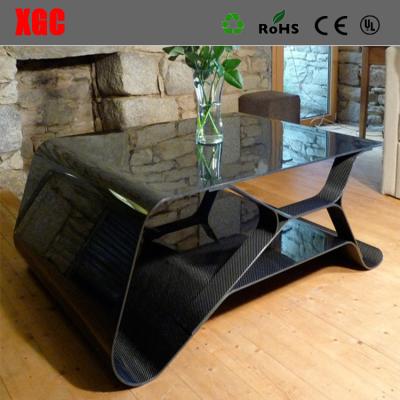 China Black Color Art Design Carbon Fiber Home Furniture Coffee Table Luxury Bestro Tea Table for sale