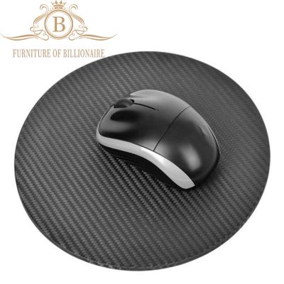 China Round Shape Carbon Fiber Furniture Fashion Mouse Mat Black Color for sale