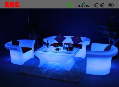 China Blue Illuminated LED Light Sofa / Light Up Lounge Sofa 16 Colors Changing for sale