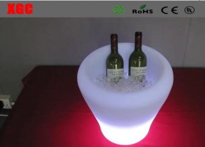 China Round Shape Plastic Illuminated Ice Bucket , Light Up Wine Bucket for sale