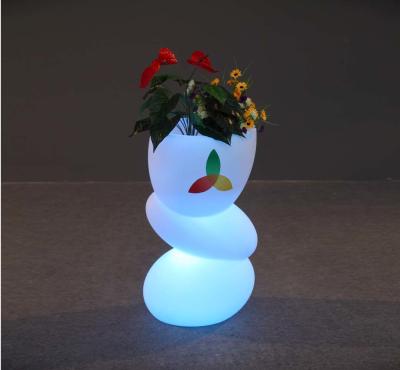 China Fashion RGB LED Large Flower Plants Pots Solar LED Flower Pot Light for sale