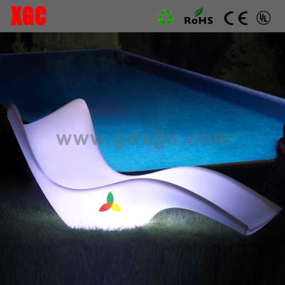 China LUMINOUS Led Color Changing Sun Bed PE PE Outdoor Lounger chair for sale