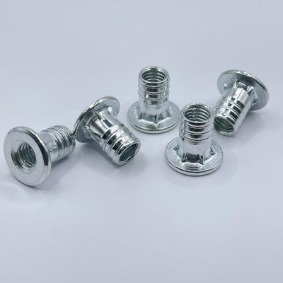 China M6*16 Furniture Steel Fasteners Furniture Insert Nuts White Galvanized T-Nut for sale