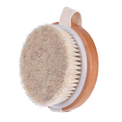 China EXFOLIATING TREESMILE Horsehair Spa Bath Scrub OEM High Quality Wood Dry Logo Body Massage Brush Hair Brushes Natural Plant for sale