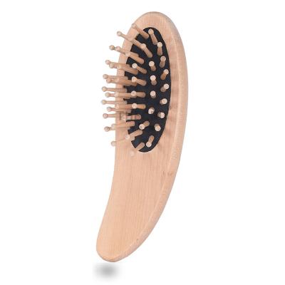 China Cushion Salon, Gift, Travel, Hotel Natural Hair Brush 50MOQ Custom Logo With Curved Wooden Comb High Quality For Scalp Massage Treesmile for sale