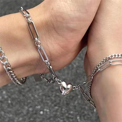 China FASHIONABLE Couple Chain Bracelet Heart Love Magnetic for sale