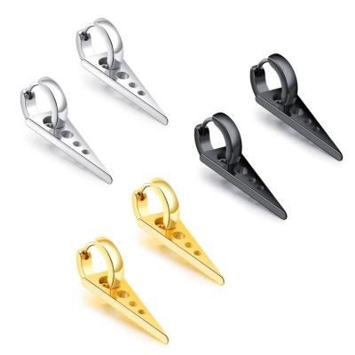 China Hip Hop Stainless Steel Triangle Punk Men Cool Earring for sale