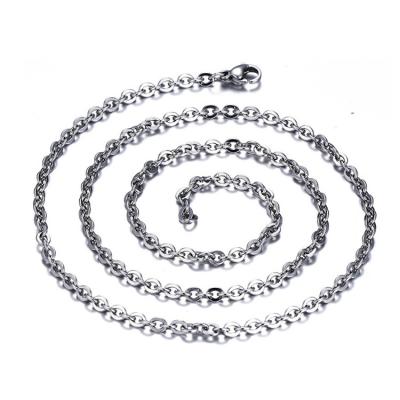 China Cheap Stainelss Jewelry Accessories 2mm 2.4mm 3.2mm Stainless Steel O Chain Necklace for sale