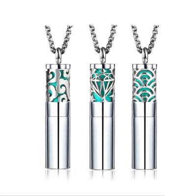 China Wholesale Stainless Steel Bottle Perfume Diffuser Essential Oil Necklace Pendant for sale