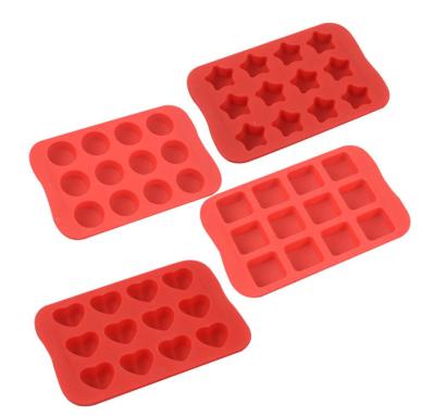 China Custom Sustainable 12-Cavity Different Shape Silicone Candy Molds Baking Chocolate Molds&Candy Molds 4-in-1 for sale