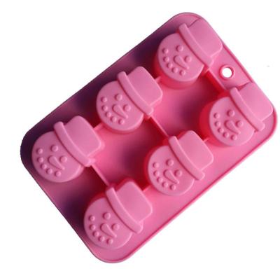 China Sustainable Christmas Custom Silicone Ice Cube Molds Snowman Chocolate Molds for sale