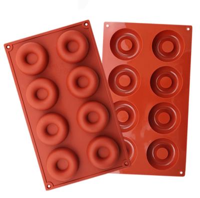 China Eco-Friendly Donut Cookie Mold Cake Silicone 8-Cavity Baking Mold Sustainable for sale