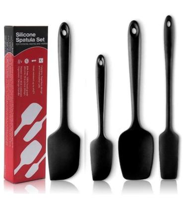 China Viable Silicone Spatula Set 4-Piece, Heat Resistant One Piece Design Seamless Rubber Spatula Spoonula for sale