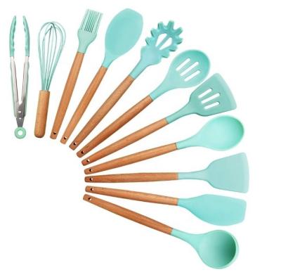 China Sustainable New Design Heat Resistant Silicone 11-Piece Kitchen Utensil Set for sale