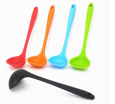 China High Quality Viable Nonstick Heat Resistant Durable Silicone Soup Pocket Spoon for sale