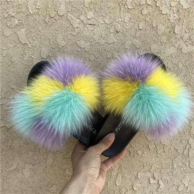 China Fashion Trend High Quality Sandal and Slipper Shoes Dressed Furry Fluffy Bedroom Luxaury Ladies Women Fur Slippers Comfy Indoor Slides for sale