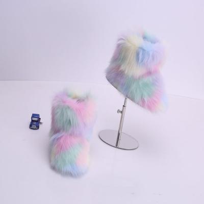 China CUSHIONING Wholesale Ladies Winter Women Real Faux Fur Boots for sale