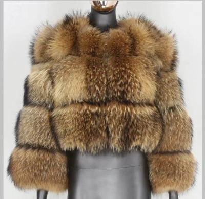 China 2021 winters new style real fox fashion breathable shorts and natural raccoon fur jacket vest coat for women for sale