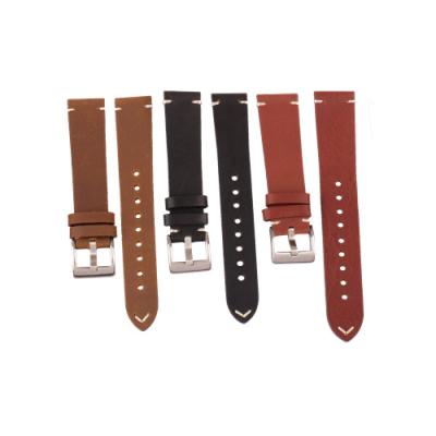 China Factory Custom Hot Selling Fashion Designer 18mm Cowhide Watch Leather Retro And Fashion Soft Band for sale