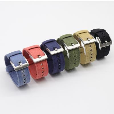 China Fanshion Retro Fast Delivery Fashion Canvas Watch Band Fabric Watch Strap 18Mm 20Mm 22Mm 24Mm for sale