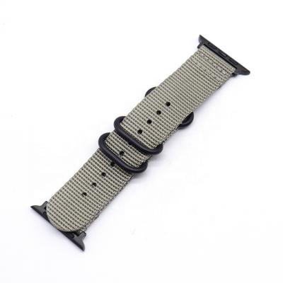 China Custom Acrylic Fabric Adjustable Nylon Watch Band Strap For Apple 38Mm 42Mm More Colors Smart Watch Bands for sale