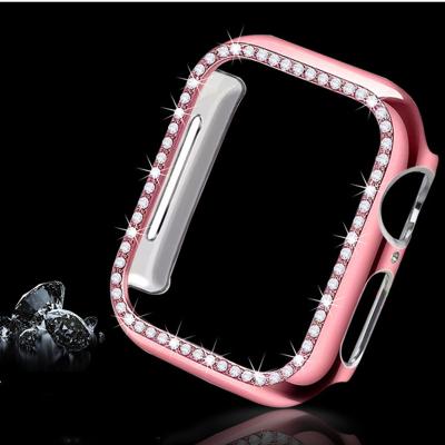 China Scratchproof Compatible For Bling Apple Watch Series 6 Se 5 4 42Mm 38Mm 40Mm 44Mm Screen Protector Tempered Glass Case For Apple Watch for sale