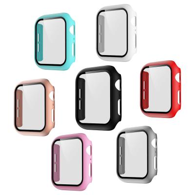 China Scratchproof Case For Apple Watch Band Case Strap 42mm 38mm Watch Band 40mm 44mm Tempered Glass Cover For Apple Watch 4 Series 6 Se 5 for sale