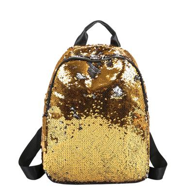 China Women's Korean Style PU Leather Women's Day Backpack Waterproof Colorful Cute Fashion Women's Sequins Girls for sale