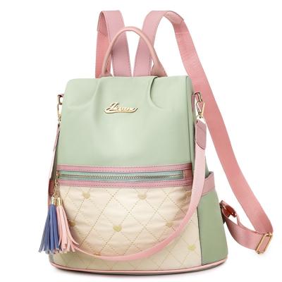 China 2021 Korean multifunctional double lady nylon anti-theft small women backpack bag for college student for sale