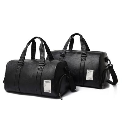 China 2021 New Custom Fashion Double Side Business Pattern Men's Durable Leather Travel Bag for sale